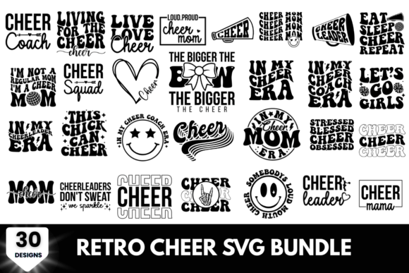 30 Retro Cheer SVG Design for Crafts and Graphics