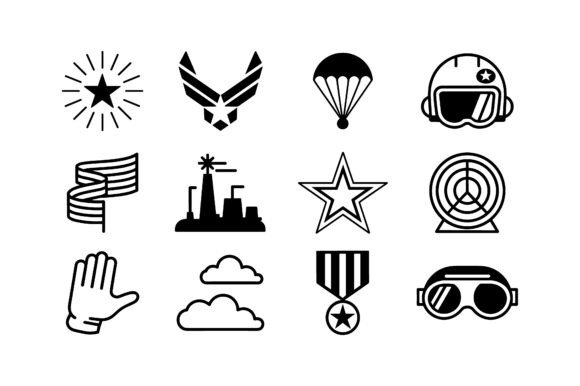 Air Force Military Vector Silhouette: Bold Graphics for Crafts
