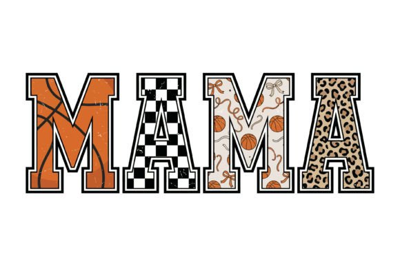Basketball Mama Pattern Typography: Graphics for Crafts