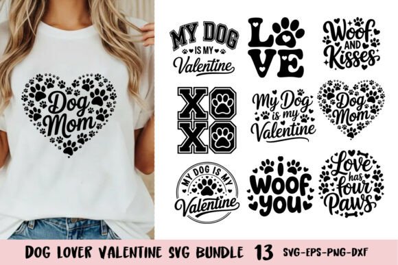 Dog Lover Valentine SVG Bundle: Graphics for Crafts