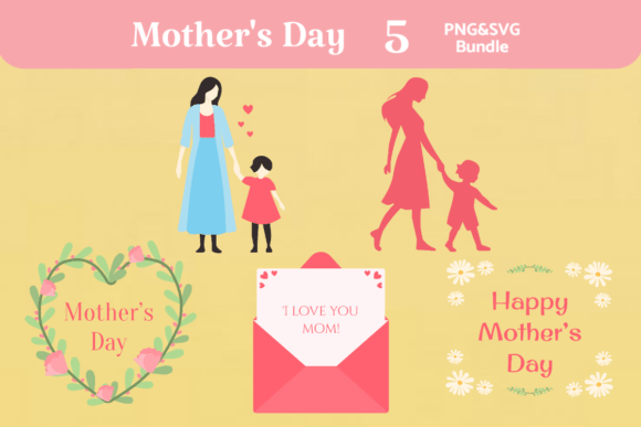 Heartwarming Mother s Day Graphics for Crafts