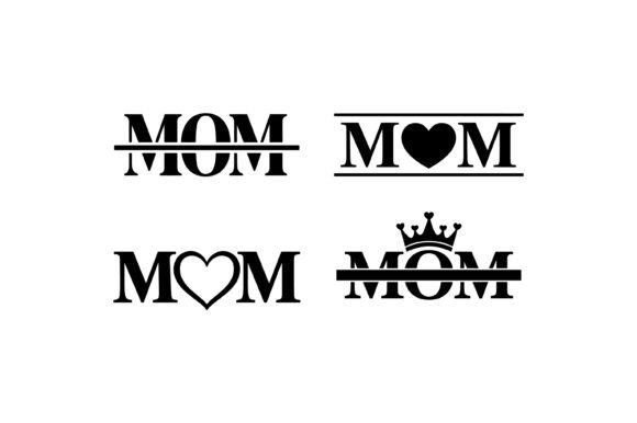 Mom Love Typography Icons: Graphics for Crafts & Sales