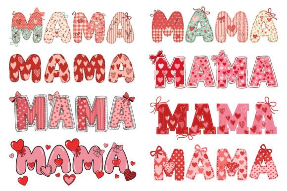 Patchwork Gingham Heart Mama SVG: Crafts & Graphics