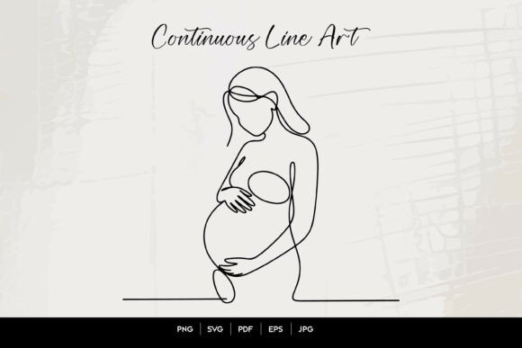 Pregnant Woman Line Art: Graphics for Crafts & Branding