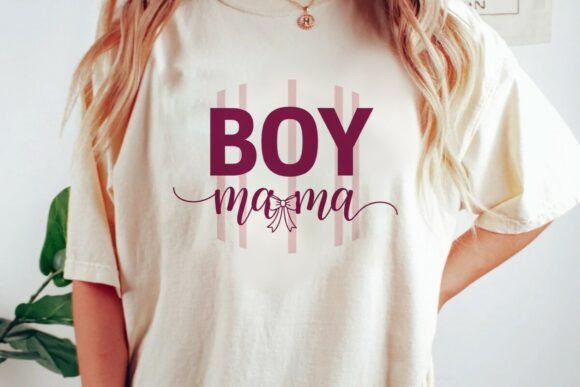 Striped Coquette Boy Mama SVG: Graphics for T-Shirt Designs
